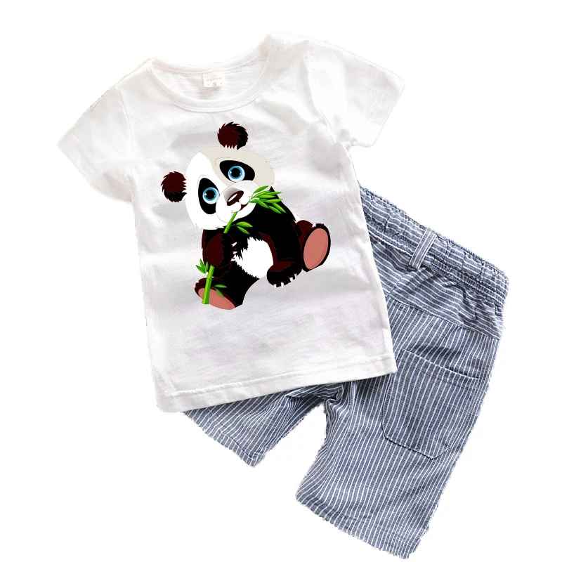 Летний новейший комплект одежды для мальчиков комплекты маленьких с рисунком