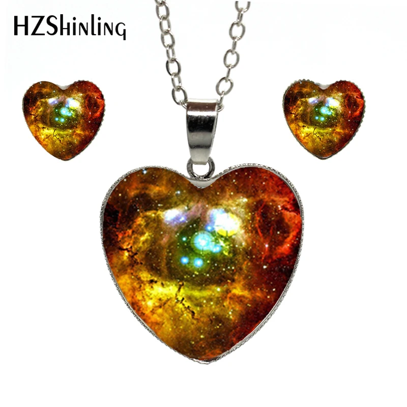 2018 Новая мода космосом Туманностью ювелирное изделие в виде сердца комплект