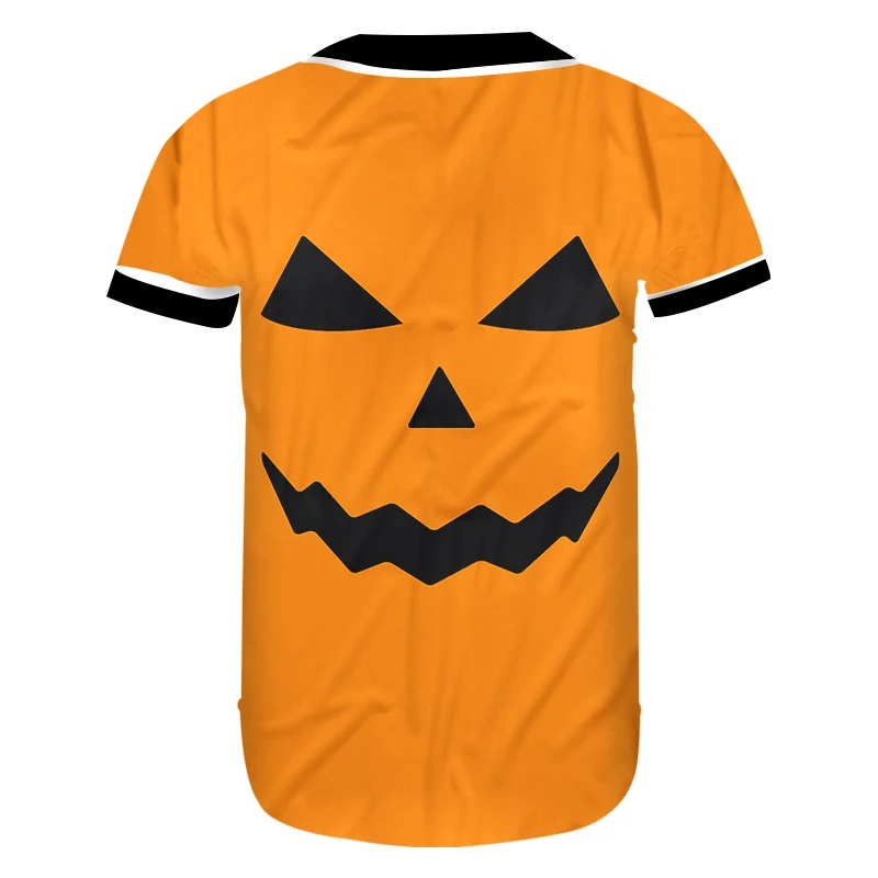 OGKB забавная женская футболка с 3D-принтом тыквы и человеческого лица оптом желтая