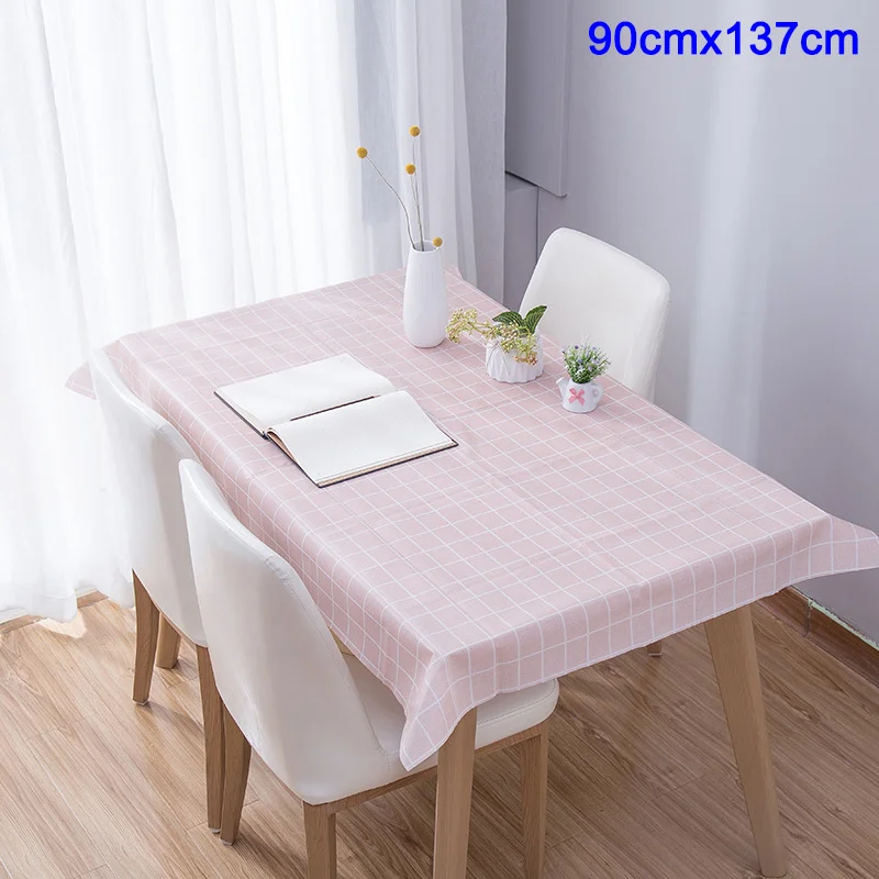 pink 90x137cm 1 шт. скатерть в клетку Водонепроницаемая маслостойкая прямоугольная скатерть домашний кухонный Декор hogard JA02 - Цвет: pink 90x137cm