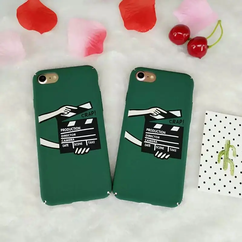 Matte Phone Case For iPhone 6 6S Hard PC Green Fashion ins Cover 7 8 Plus Coque 5 5S SE Accessories | Мобильные телефоны и