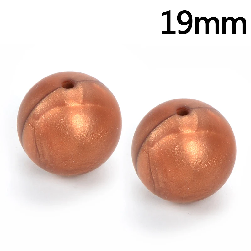 metal copper Горячие 19 мм круглые 50 шт силиконовые бусины для прорезывания зубов для ребенка BPA безопасные DIY силиконовые бусины - Цвет: metal copper