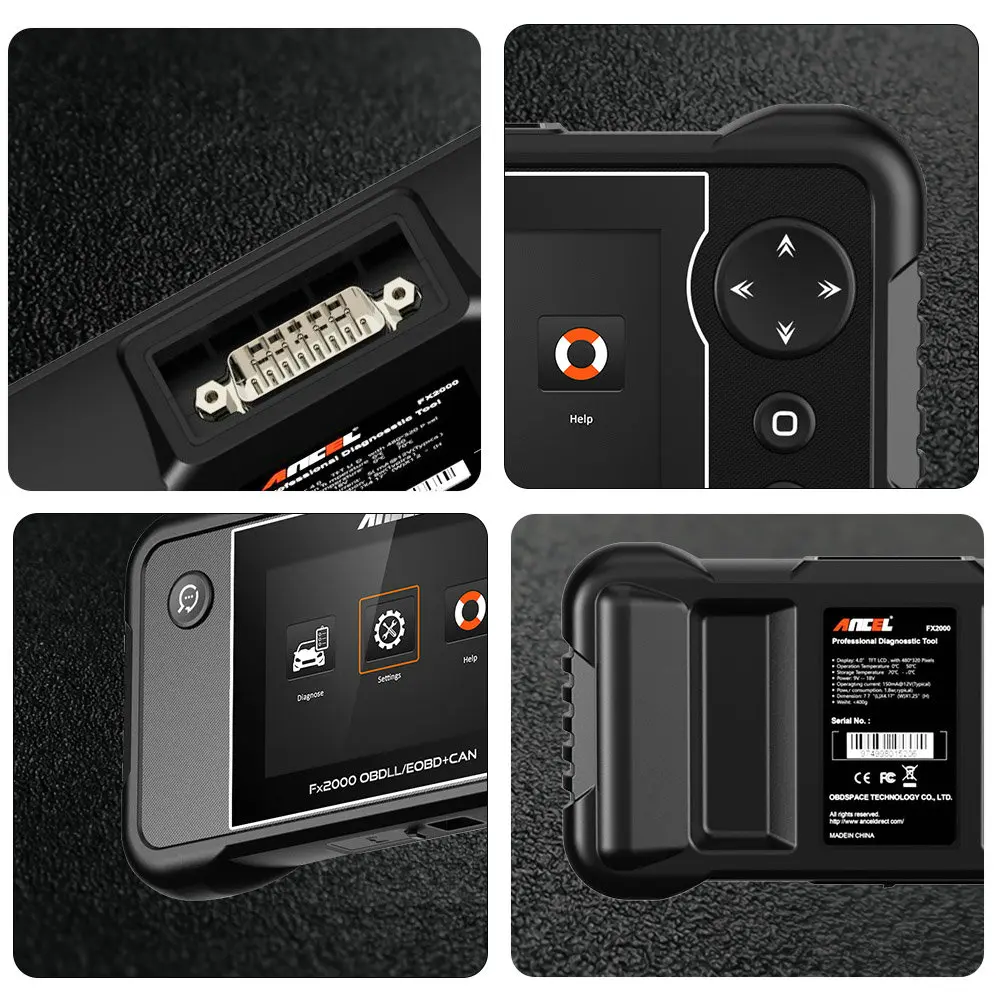 ANCEL FX2000 OBDII Automotive Scanner ENG TCM ABS SRS Engine Code Reader Multi Languages OBD2 EOBD Diagnostic Tool Free upgrade |
