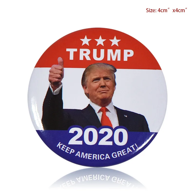 style 3 Трамп для президента, большой металлический значок в американском стиле, украшение для одежды, сумки, круглый значок для женщин и мужчин, подарок 4x4 см - Цвет: style 3