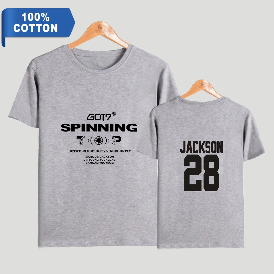 LUCKYFRIDAYF 2019 NEW Kpop GOT7 SPINNING TOP 2D Print 100% Cotton Women/Men Clothes Short Sleeve T-Shirt Hot Sale Casual T Shirt | Мужская