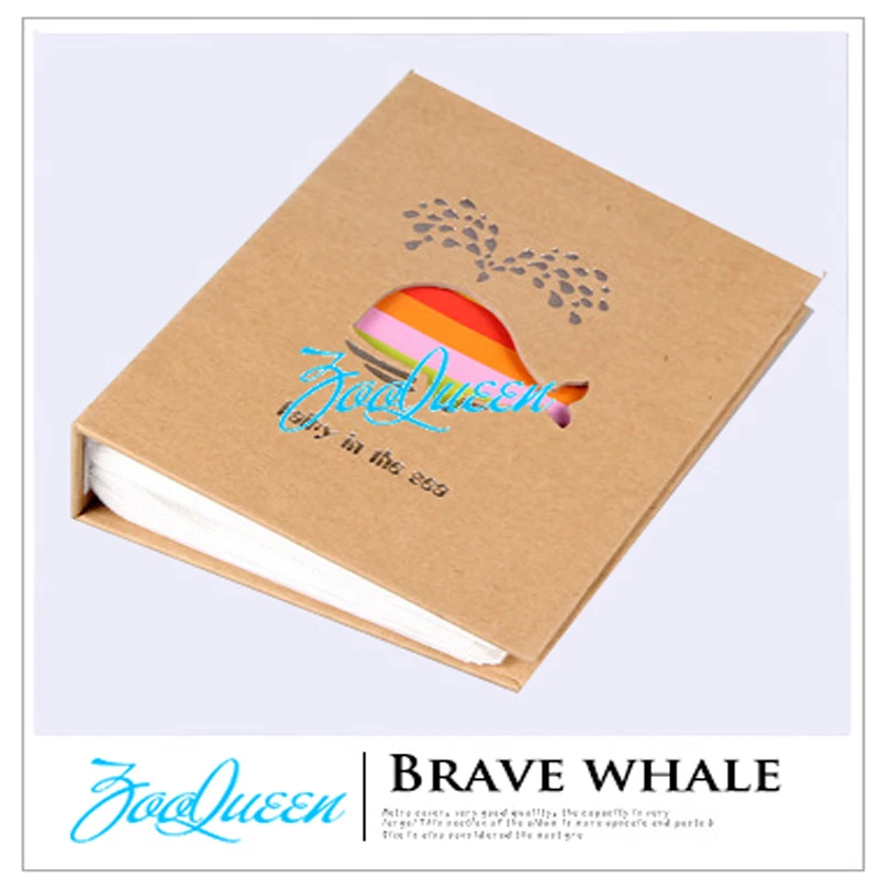 Brave Whale 6 дюймов/100 шт. Карманный фотоальбом с прокладками, фотоальбом, альбом для хранения для мальчиков и девочек, детский подарок для скрапбукинга - Цвет: Brave Whale