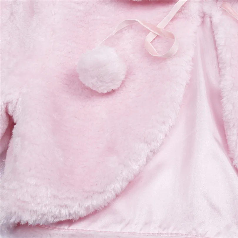 Накидка из искусственного меха для девочек зимнее платье с цветами пальто