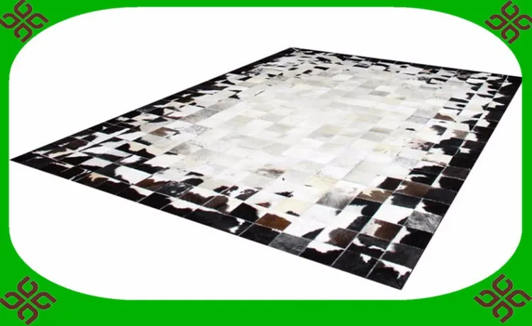 

Fashionable art carpet 100% natural genuine cowhide leather area rug for living room