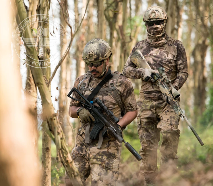 Новинка осенне весенние камуфляжные мужские футболки с длинным рукавом