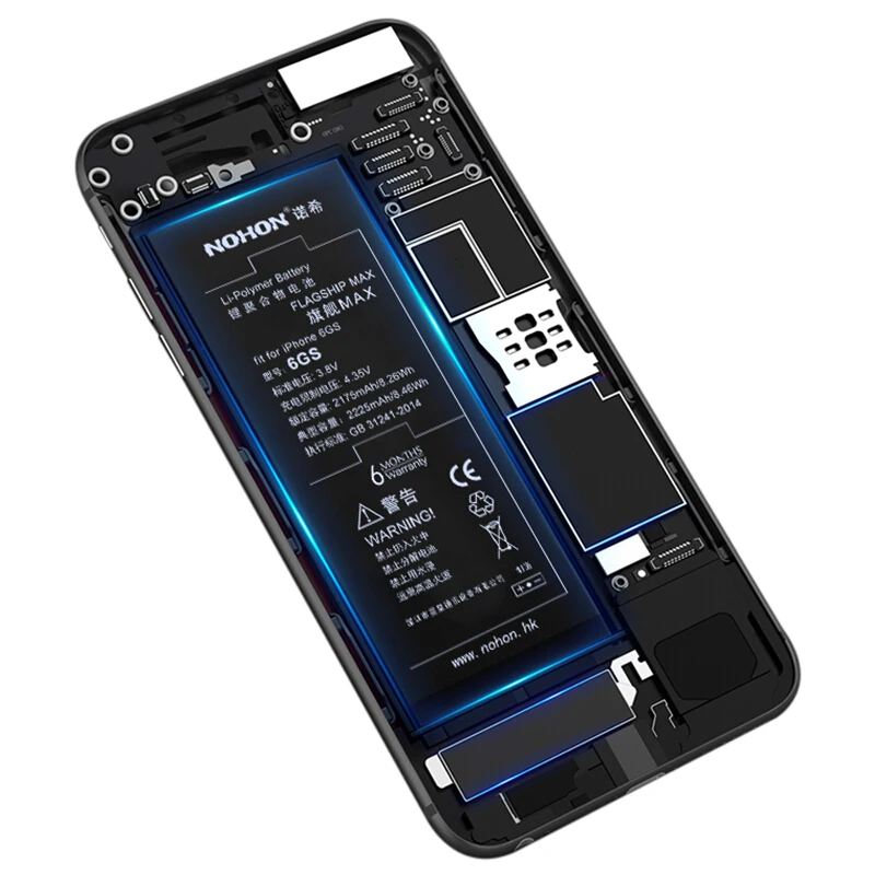 NOHON 2225 мАч аккумулятор для телефона высокой емкости iPhone 6S Встроенный