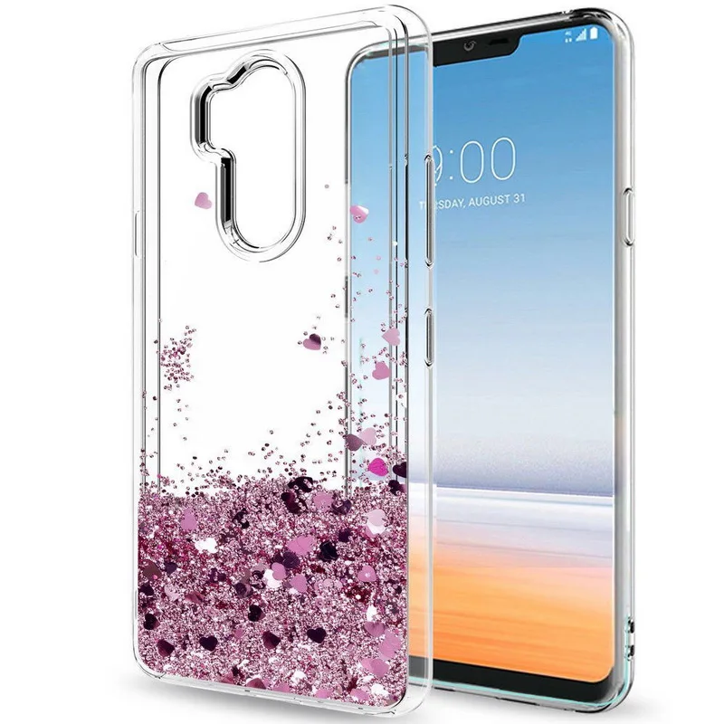 Lovely Glitter Hearts Liquid Quicksand Case For LG K4 K10 2017 V30 V20 Clear Soft Silicon Back Cover G7 G4 G5 G6 Q6 | Мобильные