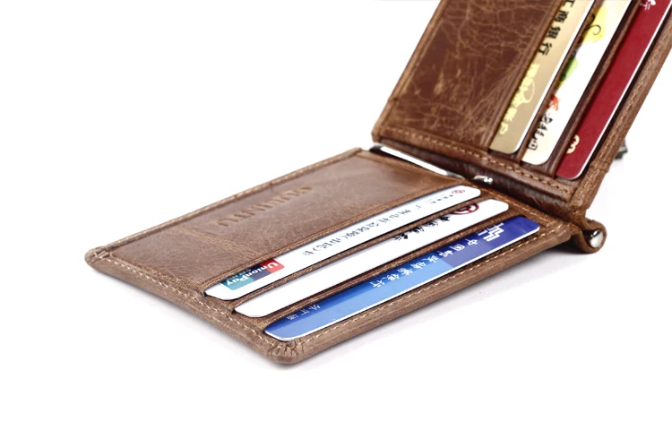 GUBINTU мужские RFID Блокировка ID кошельки для кредитных карт натуральная кожа кошелек с зажимом для денег для мужчин
