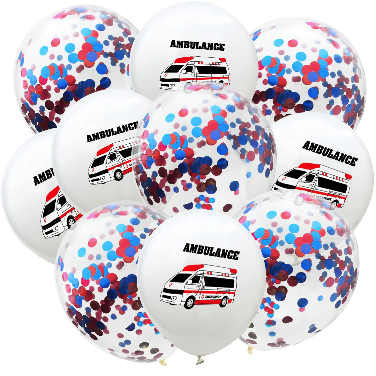 Воздушные шары в виде машины школьного автобуса скорой помощи конфетти 10