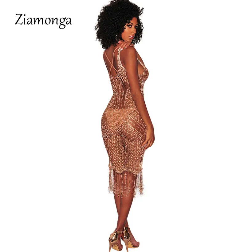 Ziamonga Для женщин летние пикантные пляжное платье See Through выдалбливают