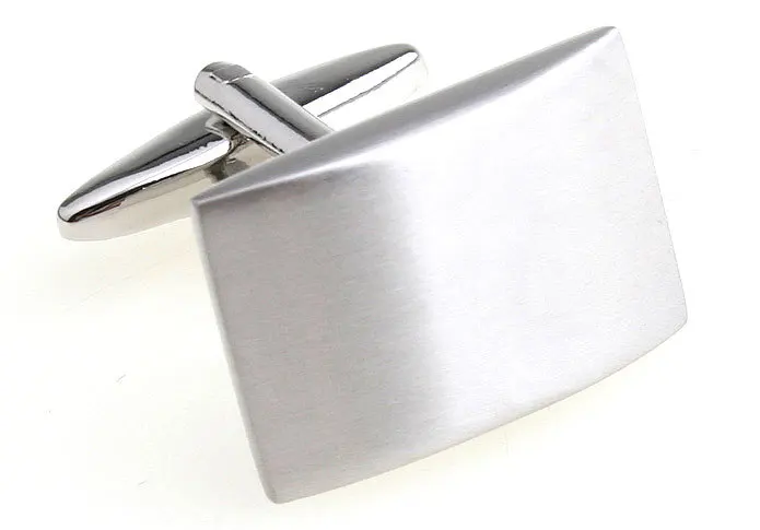 

Free shipping Engravable Cufflinks silver color simple rectangle design copper material cufflinks whoelsale&retail