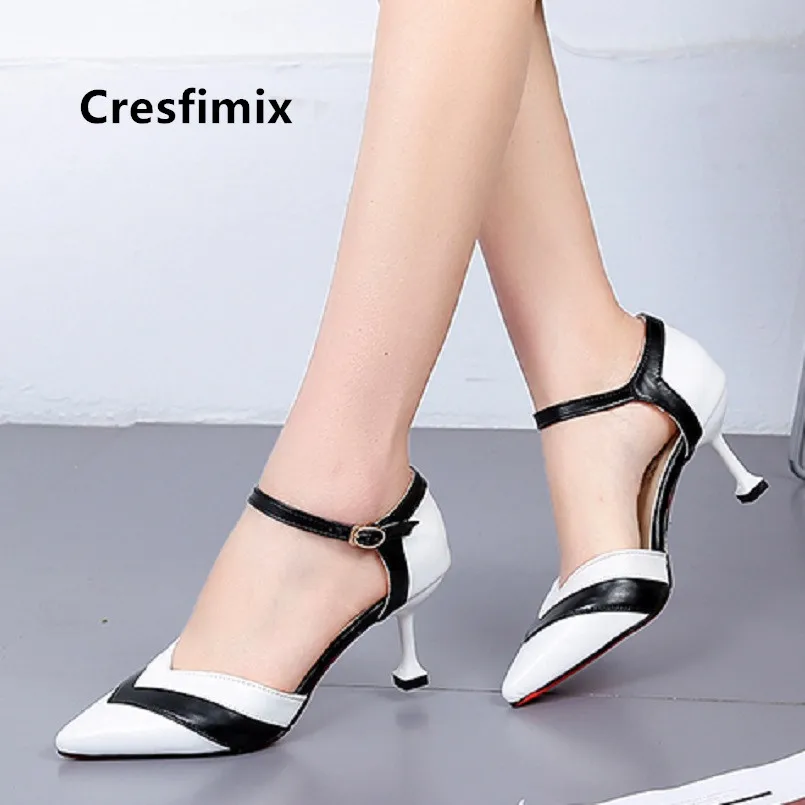 Cresfimix женские модные удобные черные туфли из искусственной кожи для офиса на
