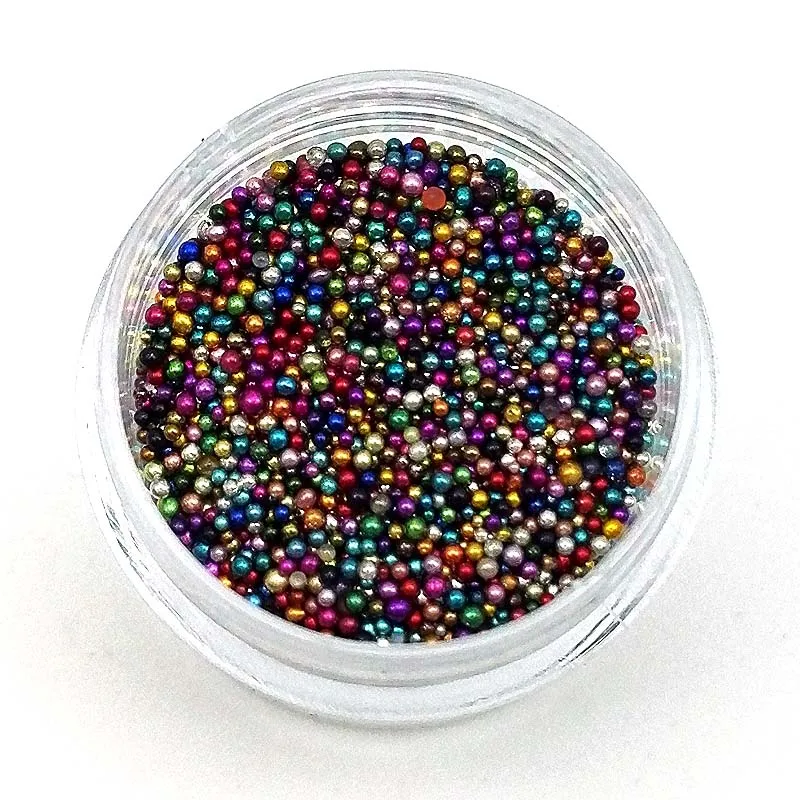 21 Бодрствования 10g/jar Nail Икра бусы 0,6-0,8mm красочные мини Стекло шарики для ногтей Подвески маникюр 3D ногтей украшения - Цвет: 21