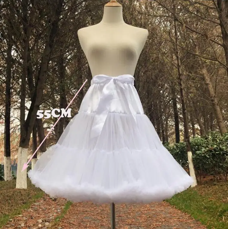 Бальное платье из органзы, короткая Нижняя юбка в стиле Лолиты, короткая юбка для костюмированной вечеринки, балетная юбка-пачка, рокабилли, кринолин, JKA119 - Цвет: white 60CM