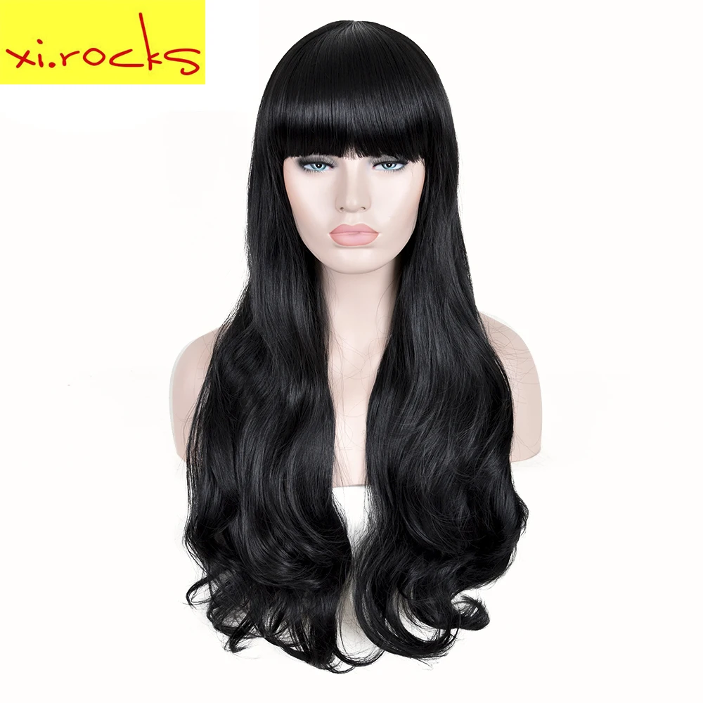 3092 Xi. Rocks длинный Омбре черный парик Рапунцель высокой плотности синтетический