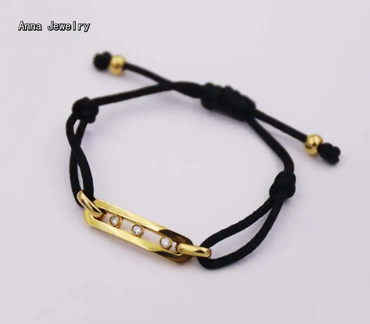 Новый сексуальный черный браслет из веревочной цепочки регулируемая цепочка с