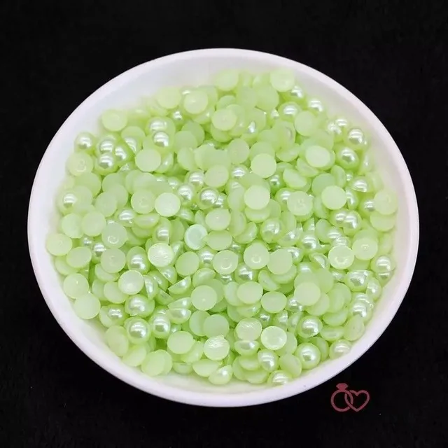 Light Green 5000 шт./лот 2-14 мм Цветные имитация полукруглых жемчужин плоские бусины DIY - Цвет: Light Green