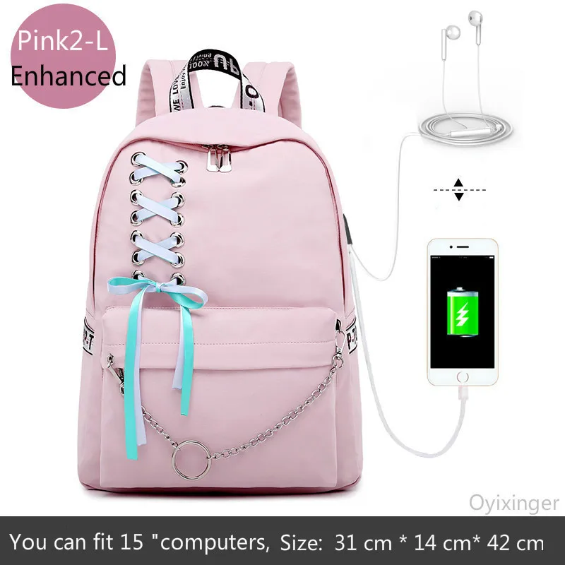 Fashion Girl Schoolbag Students Pink Laptop Backpack School Bags For Teenage Girls Women Backpacks Mochila infantil Escolar