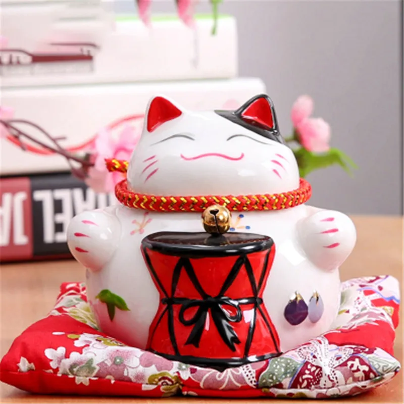 4 5 дюймов Maneki Neko керамический Lucky Cat домашний декор фарфоровые декоративные