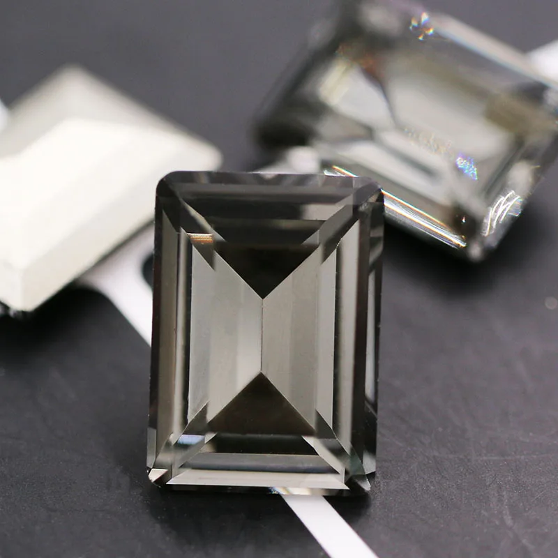 Gray 10x14 мм прямоугольные хрустальные стразы k9 для дизайна ногтей одежда ожерелье серьги аксессуары - Цвет: Gray