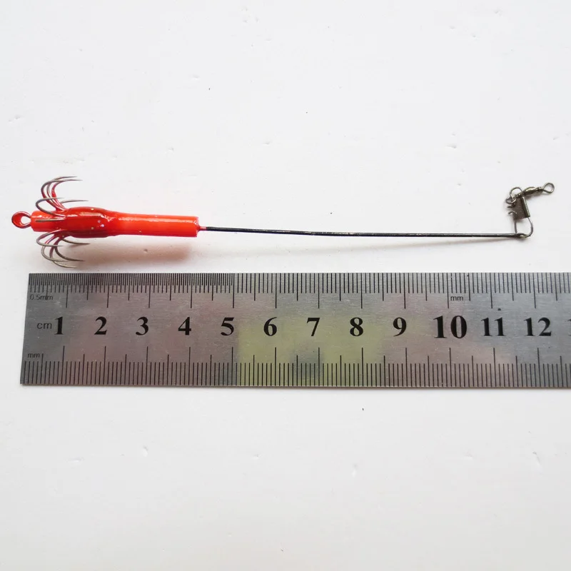 Бесплатная доставка 4 шт. красный пластиковый стальной проволоки squid джиг крюк |