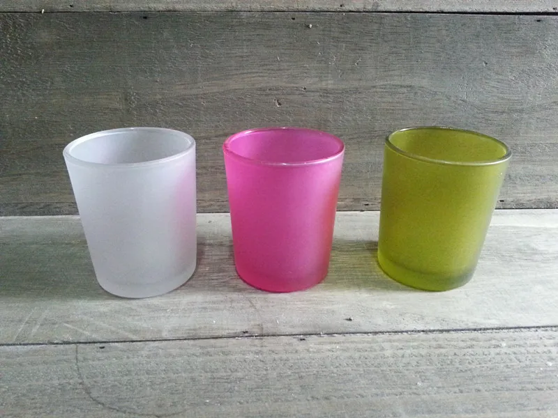 Матовый белый фиолетовый зеленый стеклянный подсвечник 6 шт./лот смешанный цвет |