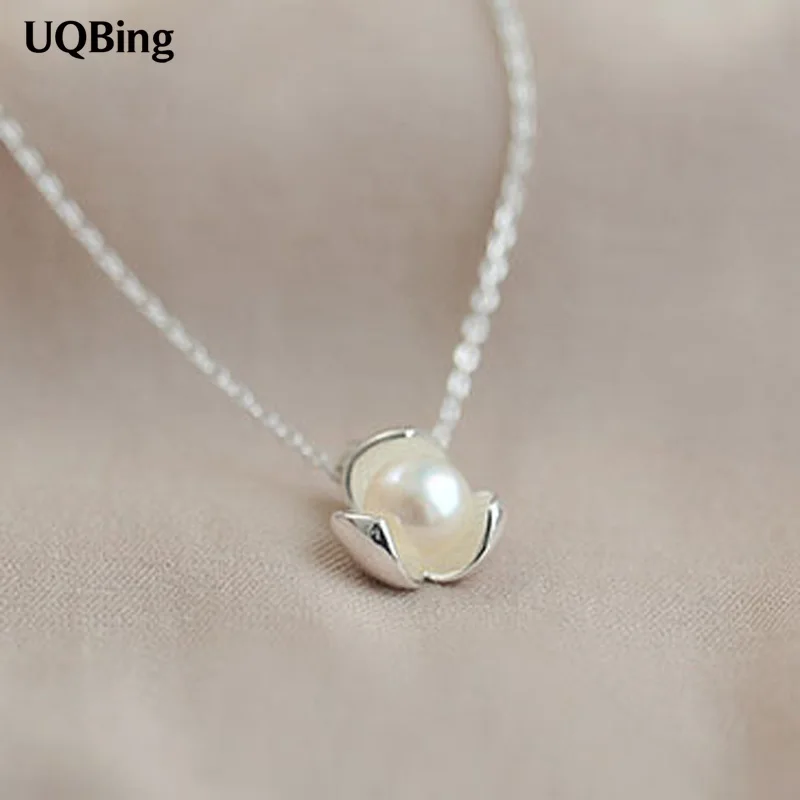 Ожерелья из чистого серебра 925 пробы с жемчугом ожерелье кулоном ювелирные