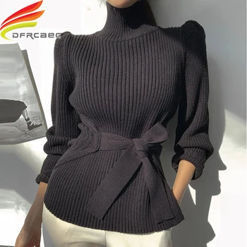2022 Autumn Winter Women Pullovers And Sweaters Knitted Elasticity Casual Jumper Fashion Turtleneck Warm Female Sweaters 1