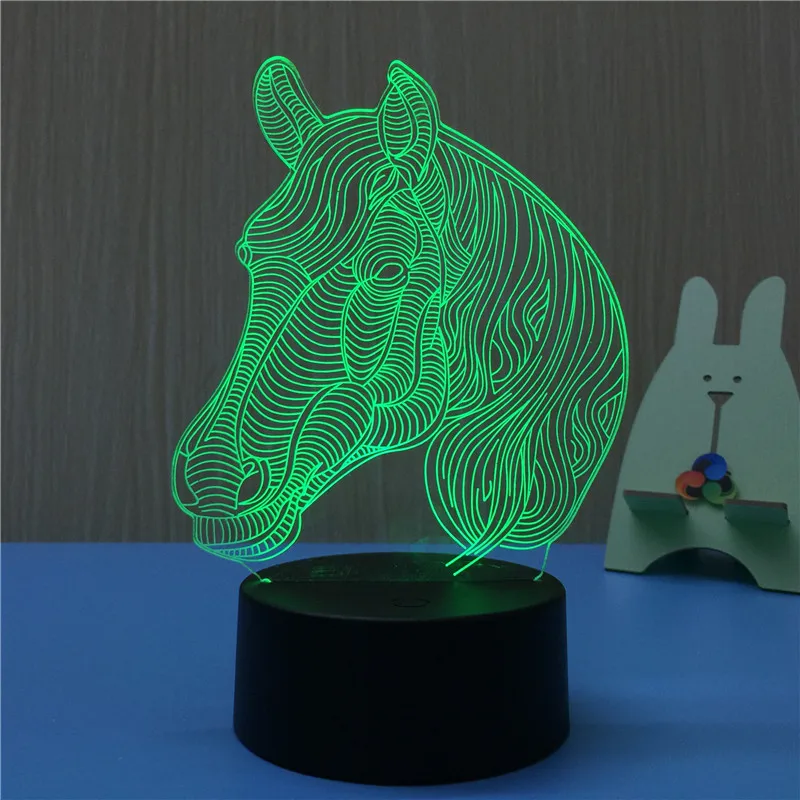 Hot Sale Led Light Usb 3D Horse's Head Lamp | Лампы и освещение