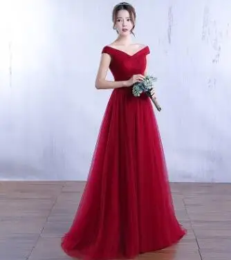 wine red DongCMY/Новинка года; длинное платье для матери невесты; большие размеры; свадебное платье - Цвет: wine red