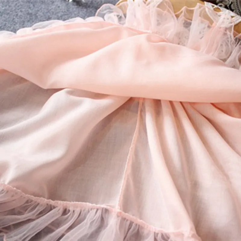 Детское Сетчатое платье с жемчугом для девочек | Детская одежда и обувь