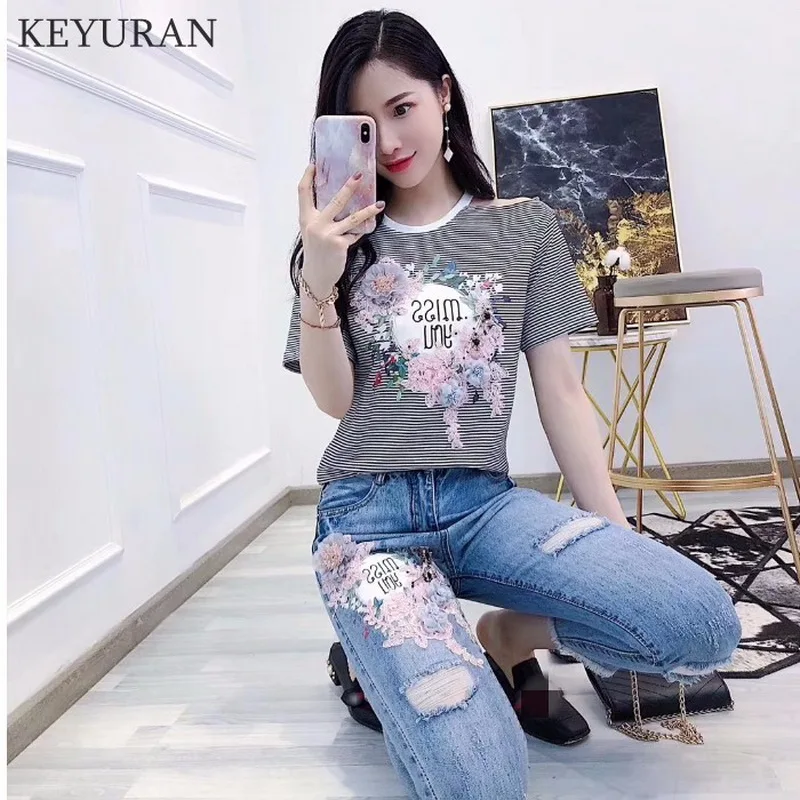 2019 летние женские двойка наборы для ухода за кожей Новый бисером Письмо печати