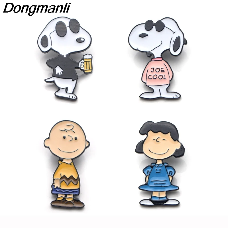 P3580 Dongmanli собаки металлические эмалированные булавки и броши для моды нагрудные булавки рюкзак сумки значок детские подарки