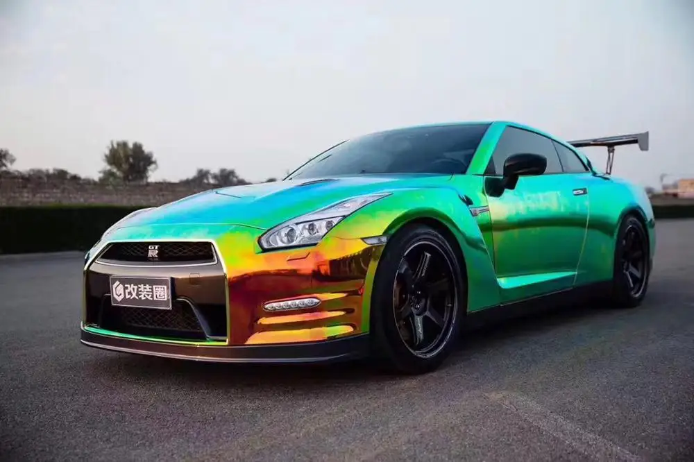 Пленка Carbins радужная хромированная виниловая пленка для автомобиля от зеленого