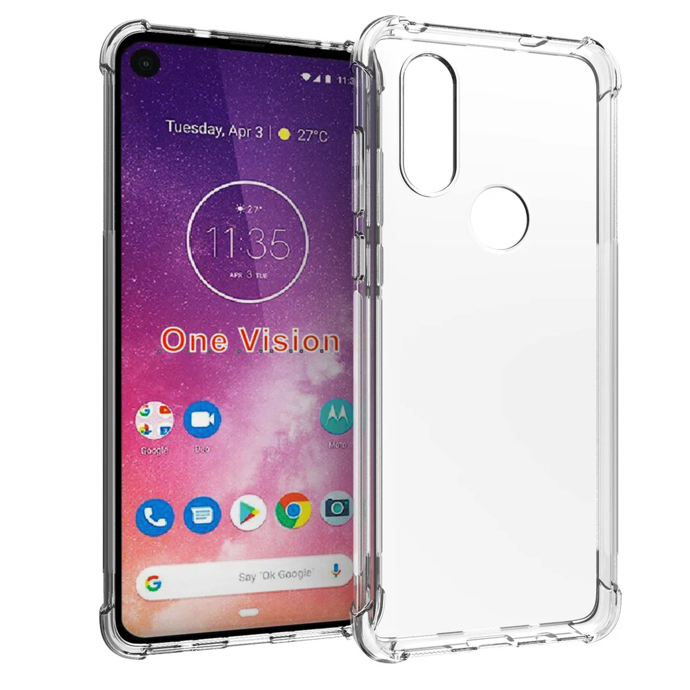 Crystal Clear Anti-slip Anti-Scratch Shockproof Durable Flexible TPU soft Case Cover for Moto One Vision P40 | Мобильные телефоны и
