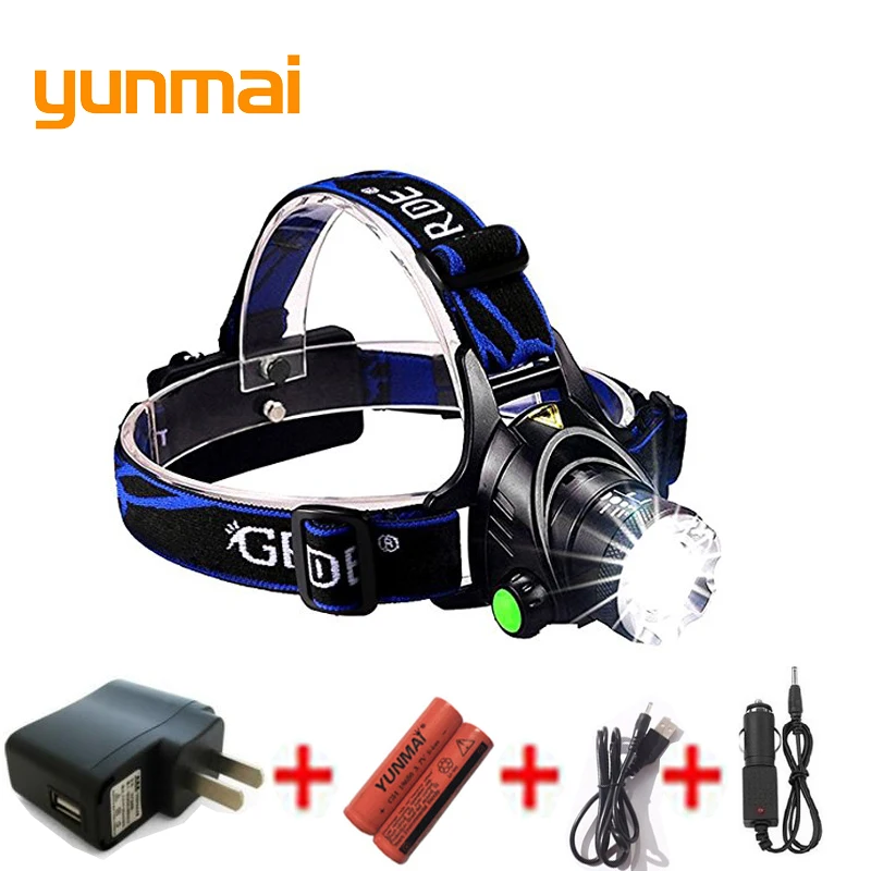 Светодиодный налобный фонарь с высокой мощностью USB 3800lm новинка XML T6