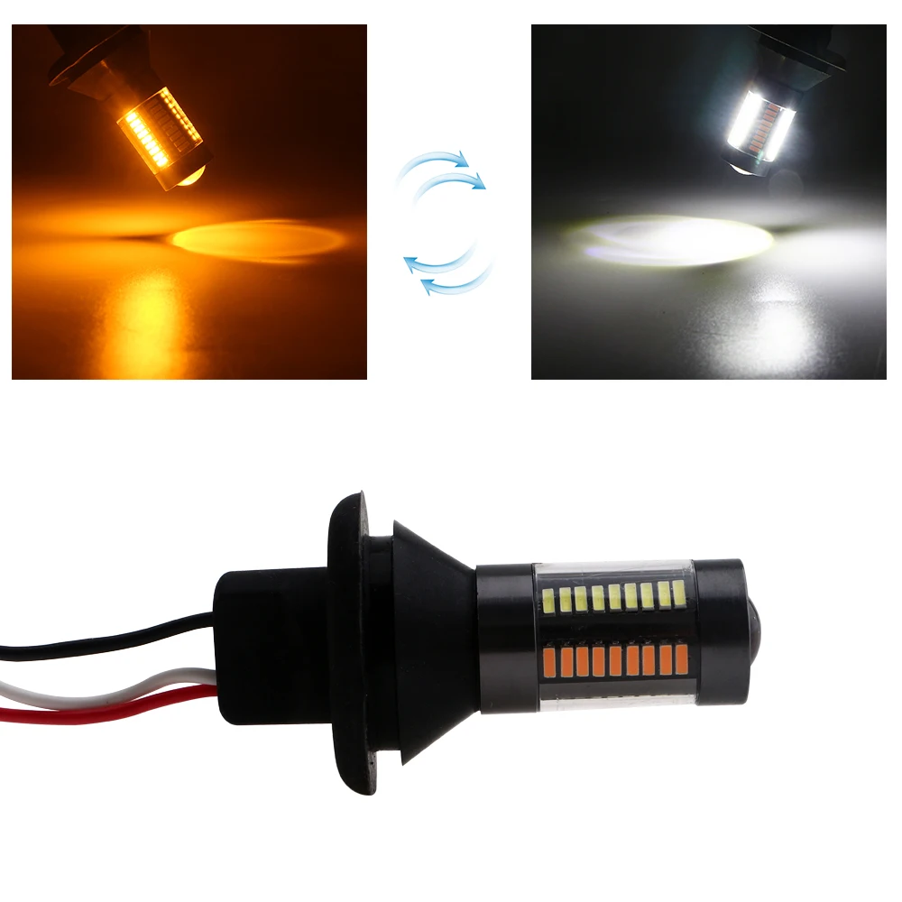 2 шт. Canbus Белый Янтарный переключатель PY21W BAU15S P21W BA15S 3156 T20 7440 Led DRL указатель