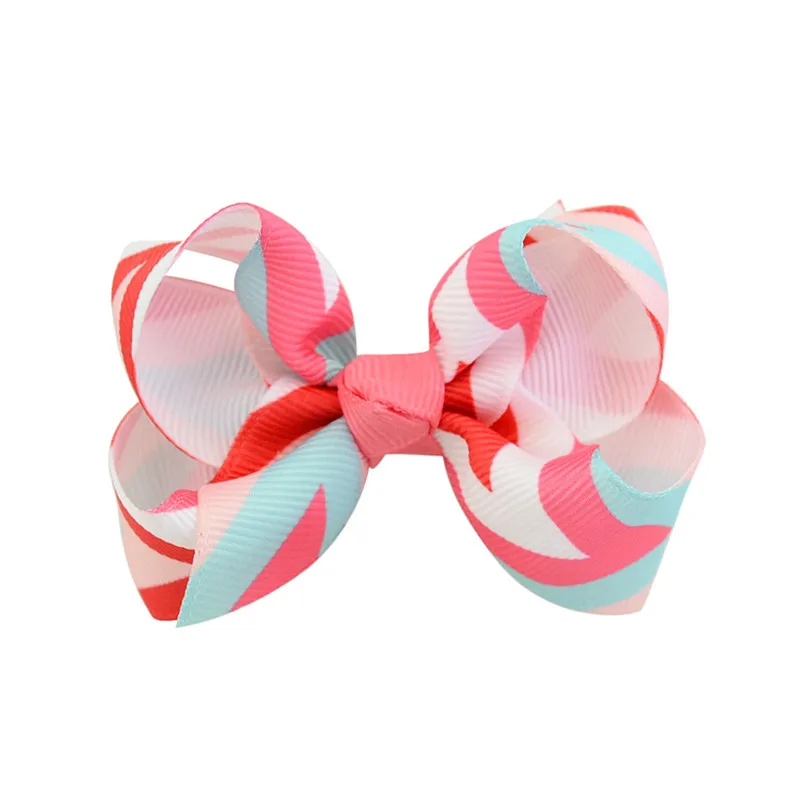 07 Заколки для волос с Разноцветными полосками и бантом для маленьких девочек, детские заколки для волос, Детские аксессуары для волос, заколки для волос для новорожденных - Цвет: 07