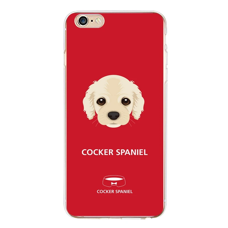 Cartoon Soft Clear TPU Phone Case For iPhone 4/4s 5 5s 6 6plus 7 8plus x Silicone Dog Printed Shell Bag Free Shipping | Мобильные