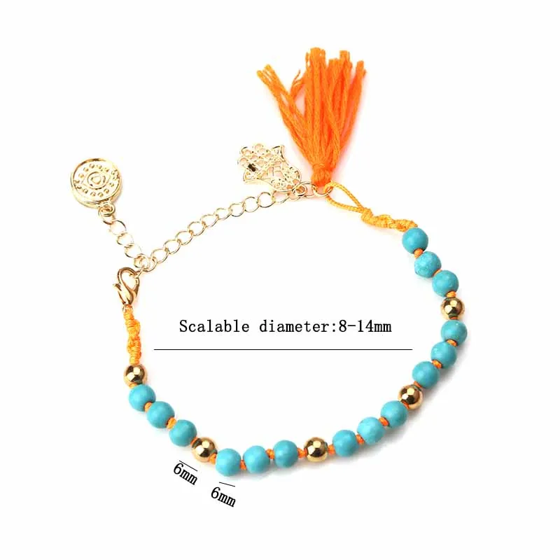 Модные ювелирные изделия женские элегантные 7 цветов золотые бусины Хамса от