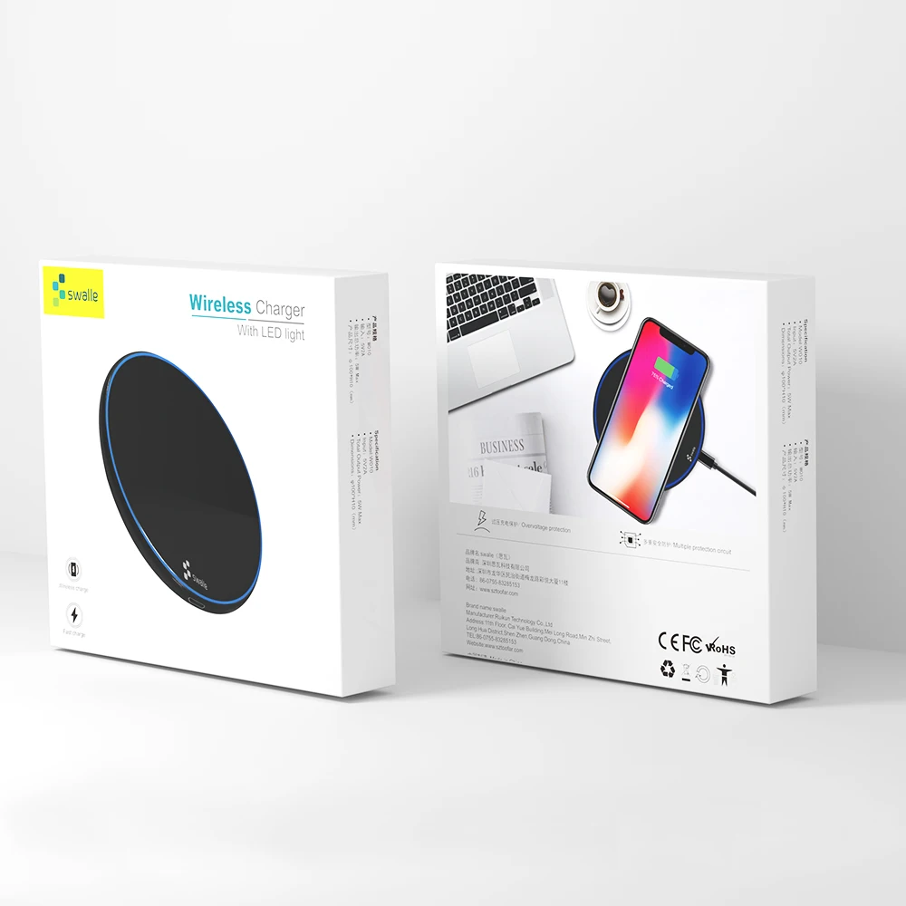 Swalle 5 Вт Беспроводное зарядное устройство для iPhone X Xs MAX XR 8 plus Быстрая зарядка для samsung S8 S9 Plus Note 9 8 USB зарядное устройство для телефона