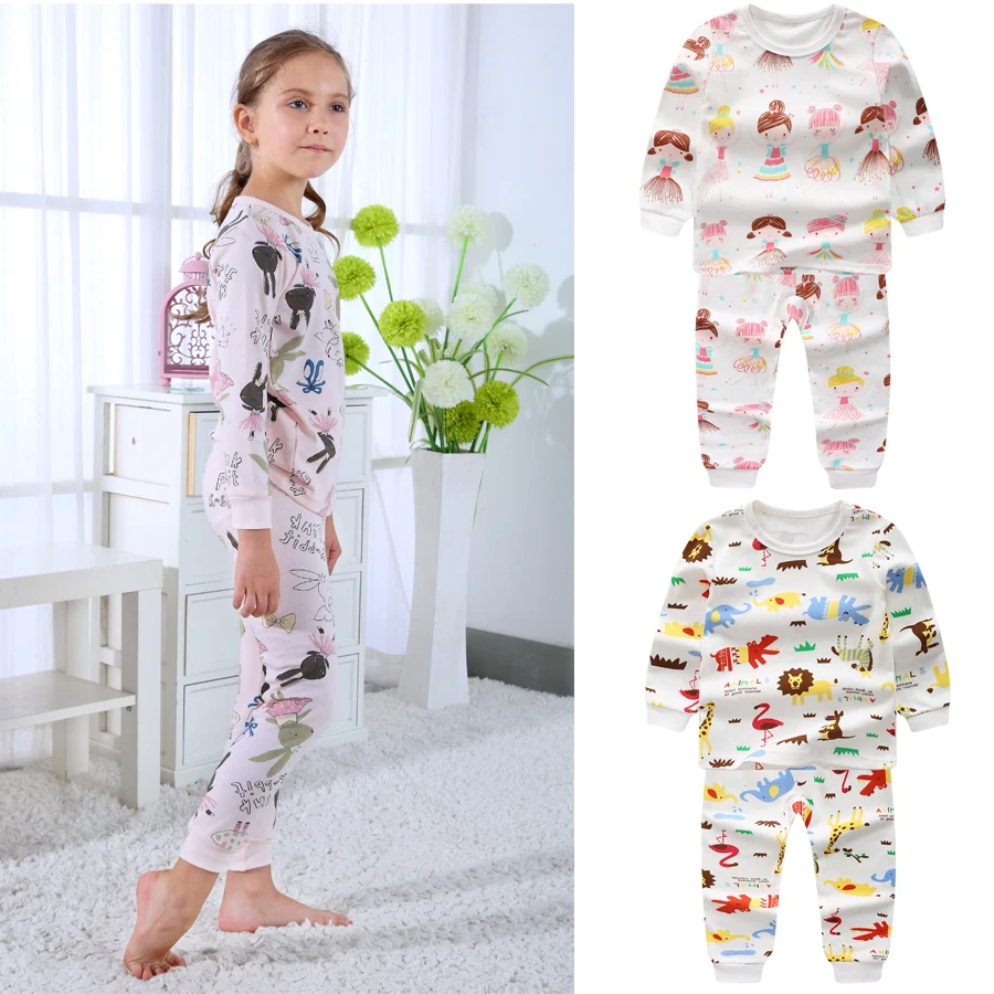 Детская хлопковая куртка с длинным рукавом и штаны размеры DS29|Комплекты пижам| |