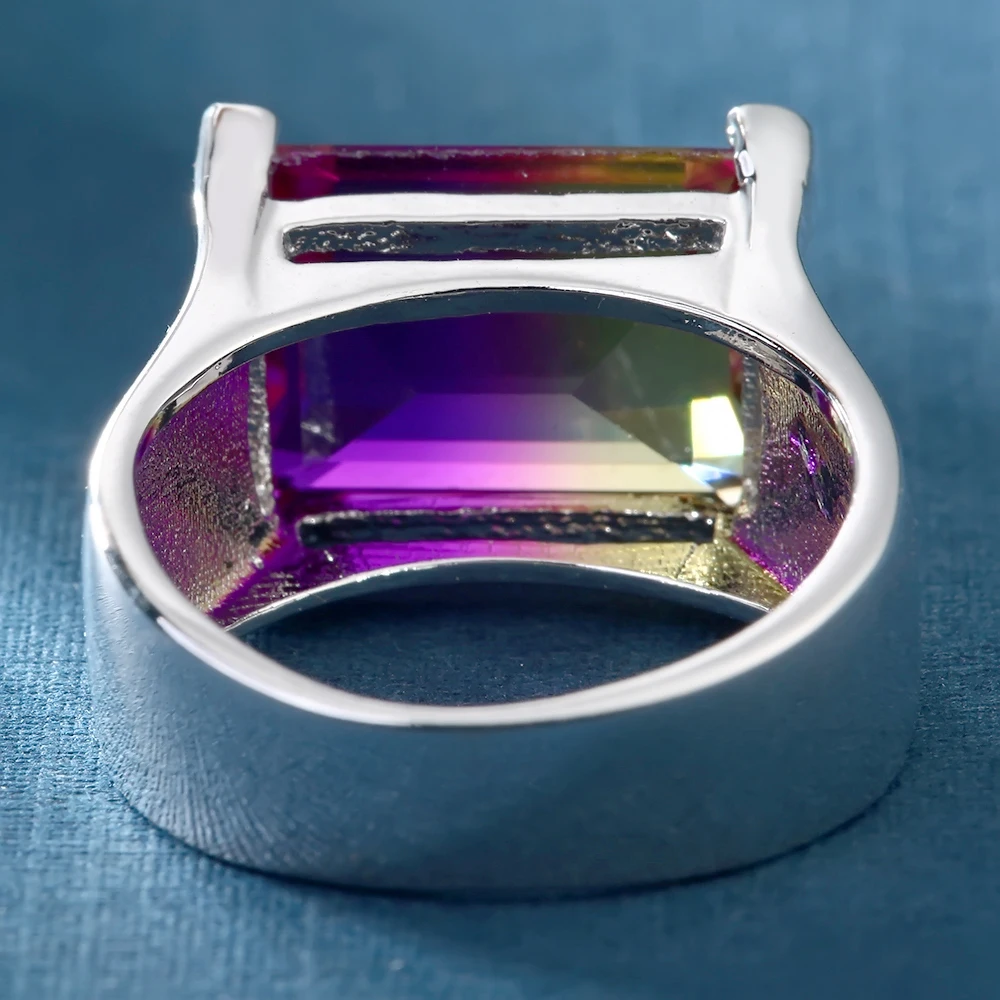 Multicolor cz Crystal Ring For Women&ampmen anel silver color Wedding Rings Female Rainbow Color Stone anillo Fashion Jewelry | Украшения и
