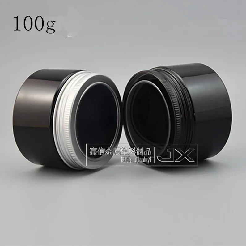 Бесплатная доставка 100 г/мл черная алюминиевая пустая упаковка банка с