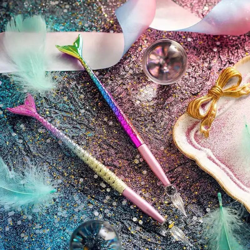 Красивая стеклянная ручка с рисунком рыбы чернильные перьевые ручки набор для