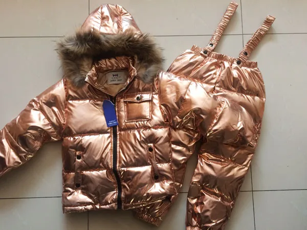 НОВЫЕ комплекты детской одежды для русской зимы лыжный костюм на белом утином пуху для мальчиков и девочек толстый-30